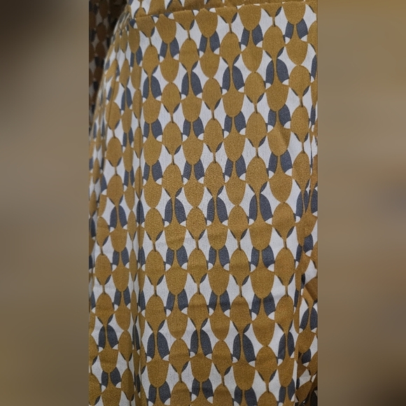 HL AFFAIR Mod Printed Wrap Maxi Long Sleeve Dress In Mustard/white/grey. S/M NWT - Picture 11 of 16